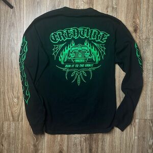 Black and green creature long sleeve shirt